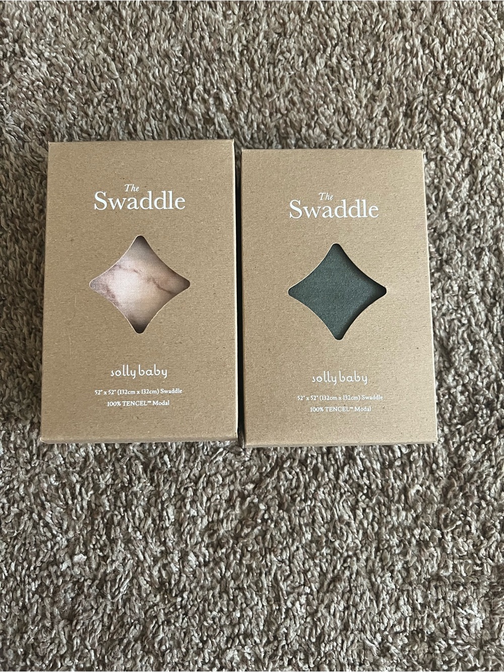 solly baby Swaddle Duo in Blush Pink and Olive